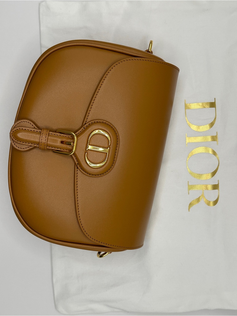 Dior Saddle Crossbody Bag in Cognac Brown with Gold Hardware